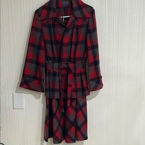 Vintage/Pendleton One Of A Kind/Handmade Red/Black Plaid Women's Jacket & Skirt
